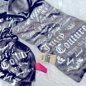 Juicy Couture Vintage Rare crushed velvet scarf with Iconic Fairytale script